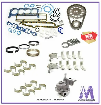 MERCRUISER 4.3L VORTEC Marine Engine Kit Timing+Rings+Bearings+Gaskets 1999-2007 • $358.27