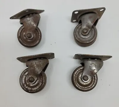 SET OF  VINTAGE NOELTING FAULTLESS SWIVEL PLATE CASTERS (gw) • $25