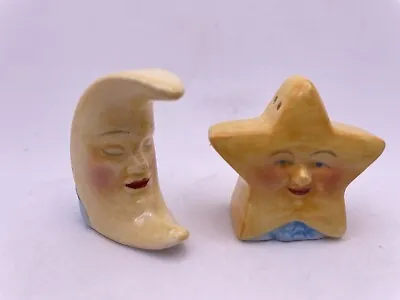 Mini Star And Moon Salt And Pepper Shakers Clay Art K 65 • $17.60