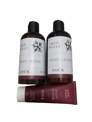 Jack Wills Body Set Body Lotion 250ml Body Wash 250ml Body Scrub 75ml New • £12.99