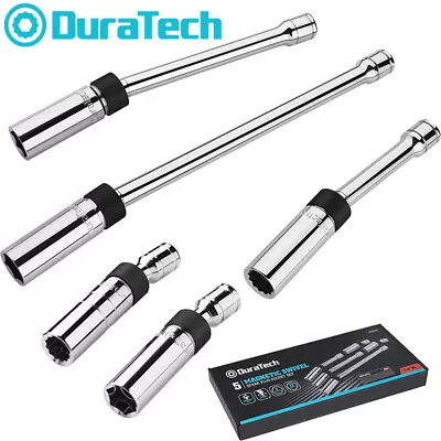 DURATECH 5PIECE Magnetic Swivel Spark Plug Socket Set 6PT 12PT 5/8  9/16  Socket • $45.99