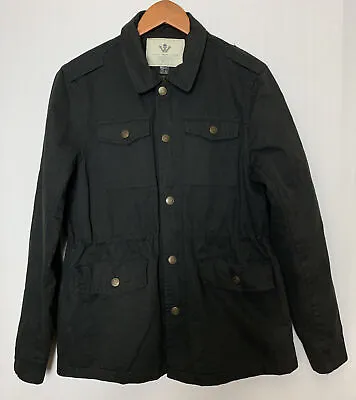 WenVen Mens Long Sleeve Zip Close Utility/Safari Jacket Black Size Large L • $38.13