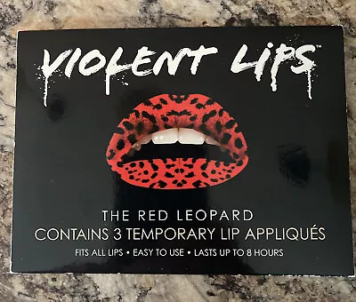 Violent Lips Red Leopard Temporary Lip Tattoos Appliqués New!  3 Pack • $5.99
