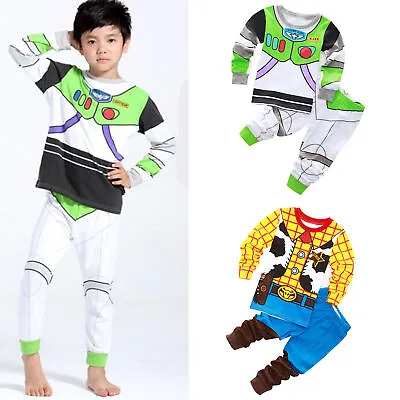 £5.88 • Buy Kid Boys Toy Story Buzz Lightyear Woody Pajamas Set Cosplay Costume Outfit New▲