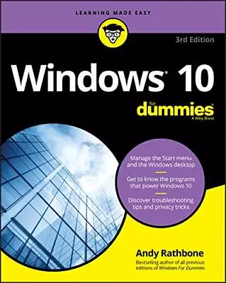 Windows 10 For Dummies 3rd Edition (For D... Rathbone • $25.82