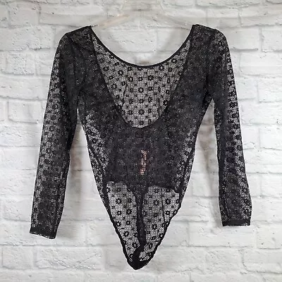 Victoria's Secret Black Lace Thong Bodysuit Women's M/L New • $18.71