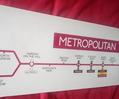 London Underground  Orig Pre-zoning Metropolitan Line Car Diagram New Old Stock • £99