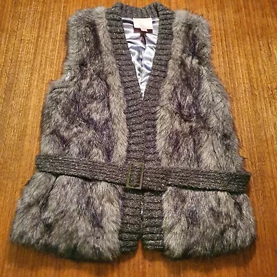 Medium Romeo & Juliet Couture Womens Gray Faux Fur Vest Rabbit • £19