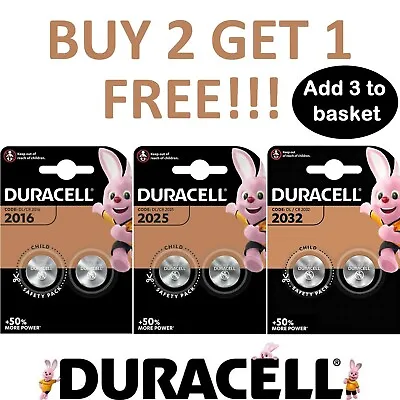 DURACELL® DL/CR 2016 2025 2032 Lithium Coin Cell Battery 3V Batteries Car Keyfob • £2.89