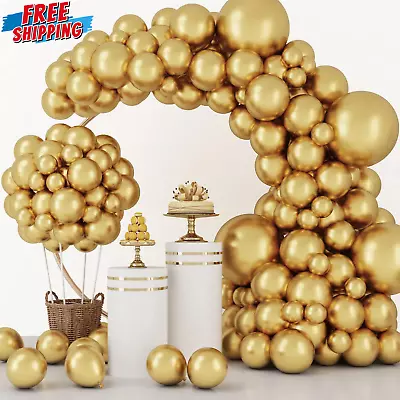 129pcs Metallic Gold Balloons Latex Balloons Different Sizes 18 12 10 5 Inch • $22.99