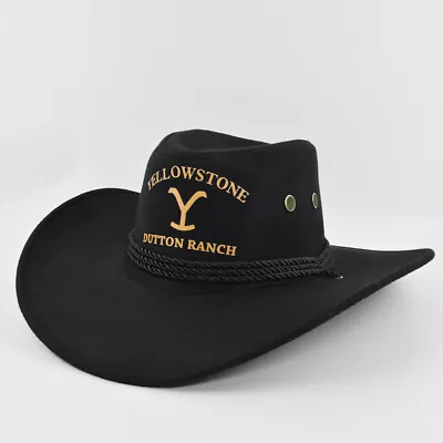 Wide Brim Western Cowboy Hat Retro Jazz Hat Yellowstone Curved Brim Knight Hat • $15.99