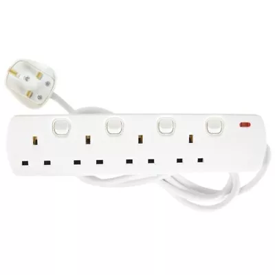 £9.99 • Buy 4 Gang 2 Meter Individually Switched Extension Lead With Neon Indicator  (2m)