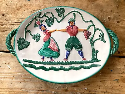 Vintage M.b.d. Majolica Harvest Fair Italy Oval Platter • $25