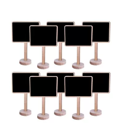 10 PCS Wood Place Cards Mini chalkboard signs Table Number Stand Board • £11.98