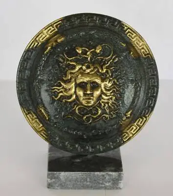 Ancient Greek Medusa Shield - Marble Base - Museum Replica - Bronze  • $109.90