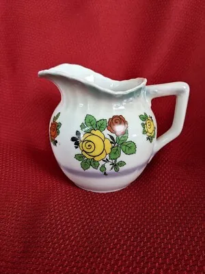 Vintage Leuchtenburg Germany Pitcher Flowers Roses 4.5  • $16