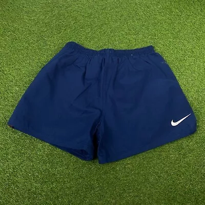 Mens Nike Rugby Shorts Vintage Retro Large Blue • $3.95