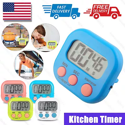 Large LCD Digital Kitchen Cooking Timer Count Down Up Clock Loud Alarm Magnetic • $5.90