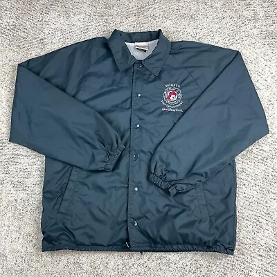 Disney World Fire Department Jacket Size Large Mickey Mouse Windbreaker Blue • $38.89