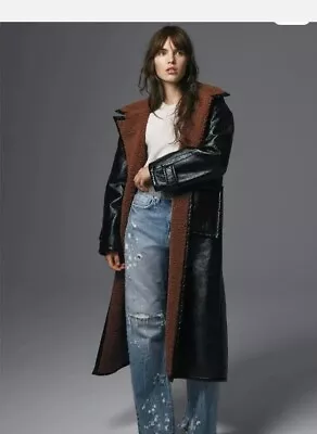 £55 • Buy Free People Vegan Maxi Coat, Size Med  12/14 RRP £228 