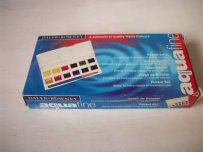 £11.99 • Buy Vintage Daler Rowney  Aquafine Watercolour 12 Half Pans  Travel Set