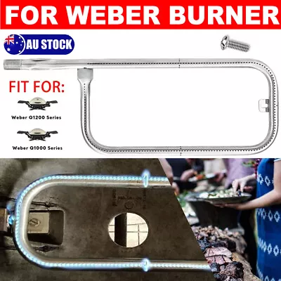 Stainless Steel Grill Burner Tube W/ Screw Parts For Weber Q100 Q120 Q1000 Q1200 • $21.45