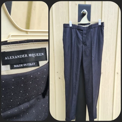 $90 • Buy Alexander McQueen Spotted Trousers Black/White 52 Made In Italy