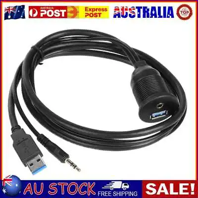 $14.89 • Buy Flush Mount USB 3.0 + 3.5mm AUX Extension Cable Cord For Car Boat Motorcycle 1m
