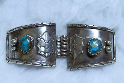 Vintage Navajo Watch Band Tips Turquoise Sterling Silver • $70