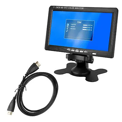 7 Inch LCD IPS 1024x600 Video Wide Screen Built-in Audio Speaker 1.5m HDMI Cable • £58.12