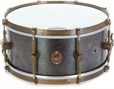 A&F Drum Company Raw Steel Snare Drum - 6.5  X 14  • $990