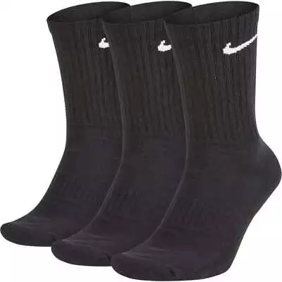 Nike Everyday Cushioned Training Crew Socks 3 Pair Mens Black Multi Size Sports • $37.99