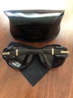 “FENDI” Vintage Brown Buckle Logo Large Glasses Frames (Rx) W/ Case & Wiper • $99.99