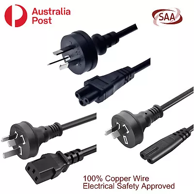 $7.50 • Buy SAA Approved Power Cable AC To IEC-C5 (Cloverleaf) / IEC-C7 (Figure 8) / IEC-C13