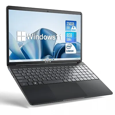 SGIN  15.6  Laptop Notebook Intel Celeron Quad-Core 2.8 GHZ 8GB RAM 256GB SSD HD • $189