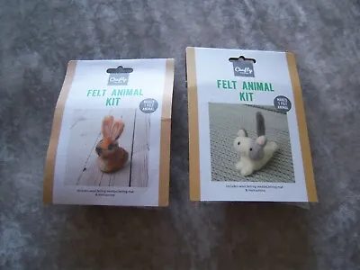 Crafty Make  Felt Animal Kit - Cat  & Rabbit BNWT • £6