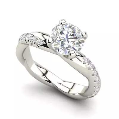 Twist Rope Style 0.75 Carat VS2/H Round Cut Diamond Engagement Ring Treated • $1019.10