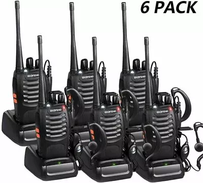 6x Baofeng BF-888S UHF PMR446 Walkie Talkies Long Range Rechargeable 2 Way Radio • £60.99