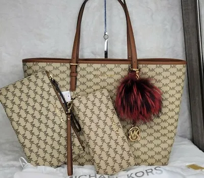 Michael Kors 4 PCS Set Purse Bag Tote +++  Signature Leather Designer NWT $1100  • $546.25