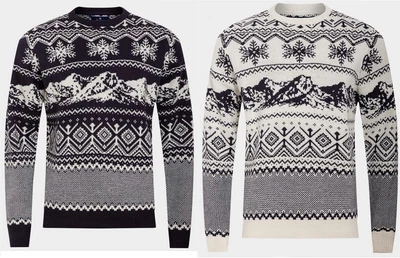 £13.99 • Buy Mens Knitted Fair Isle Christmas Jumper Festive Season Xmas Nordic Winter Top