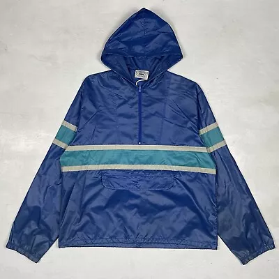 Vintage Izod Lacoste 1/4 Zip Pullover Jacket Size L Blue Turquoise Hoodie • £50