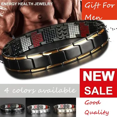 Men's Magnetic Weight Loss Bracelet Therapy Healthy Slimming Bloods Circulation • £3.18