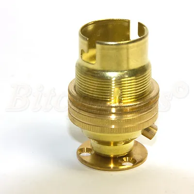 £7.56 • Buy Quality Solid Brass 1/2  BC (B22) Lampholder C/w Solid Brass 3 Screw Hole Base