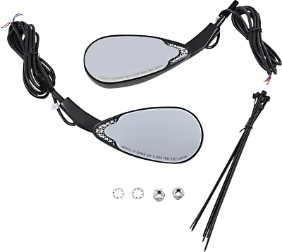 Custom Dynamics Black LED Amber White Motorcycle Turn Signal Mirrors For Harley • $209.95