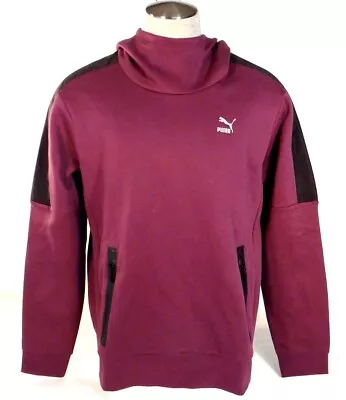 Puma Tech Style Cowl Neck Plum Purple Hooded Sweatshirt Hoodie Men's NWT • $99.99