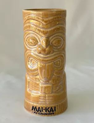 Mai-Kai Fort Lauderdale Chiki Tiki Yellow Tan Ceramic Tiki Mug Tongue Out • $14.99