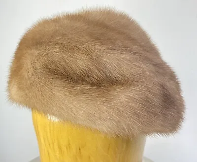 Vintage 60s  Mr John Brown Mink Beret Winter Hat • $27.99