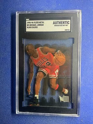 1995-96 Fleer Metal Michael Jordan Slick Silver Acetate SGC Authentic • $100