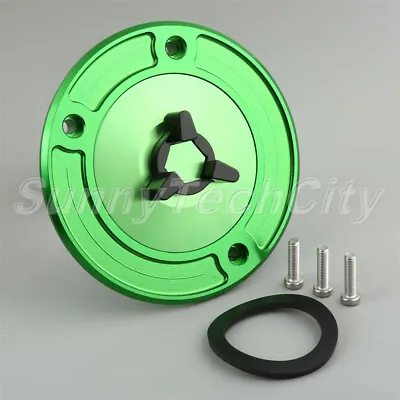 Green Motorcycle Keyless Fuel Tank Gas Cap For Kawasaki Ninja 250R 2004/05/06/07 • $26.55