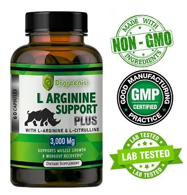L-Arginine 60 Nitric Oxide Testosterone Booster ED Support 3000 Mg • $12.94